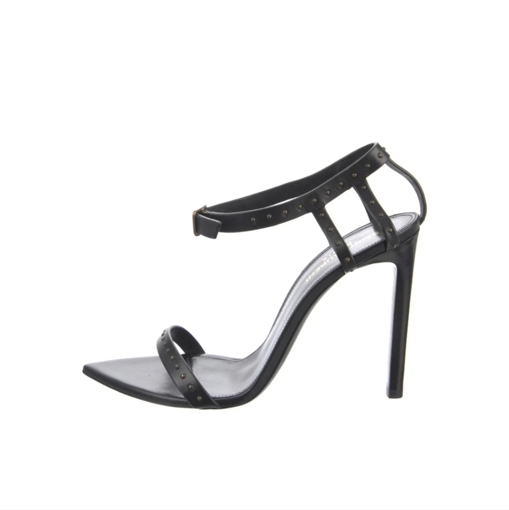 Saint Laurent Leather Studded Accents Slingback Sandals 6.5 (36.5)